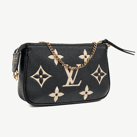 Louis Vuitton Mini Pochette Accessoires Black Monogram Empreinte Giant Pouch - Picture 2 of 9